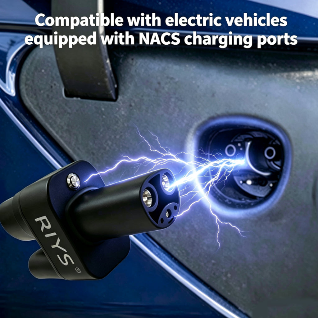 RIYS CCS2‑to‑NACS AC+DC Adapter for Tesla Cybertruck EV