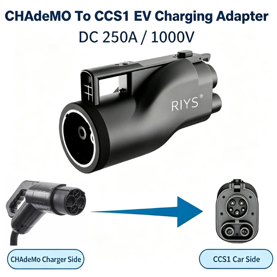 RIYS CHAdeMO‑CCS1 DC Adapter 250A‑250kW US EV