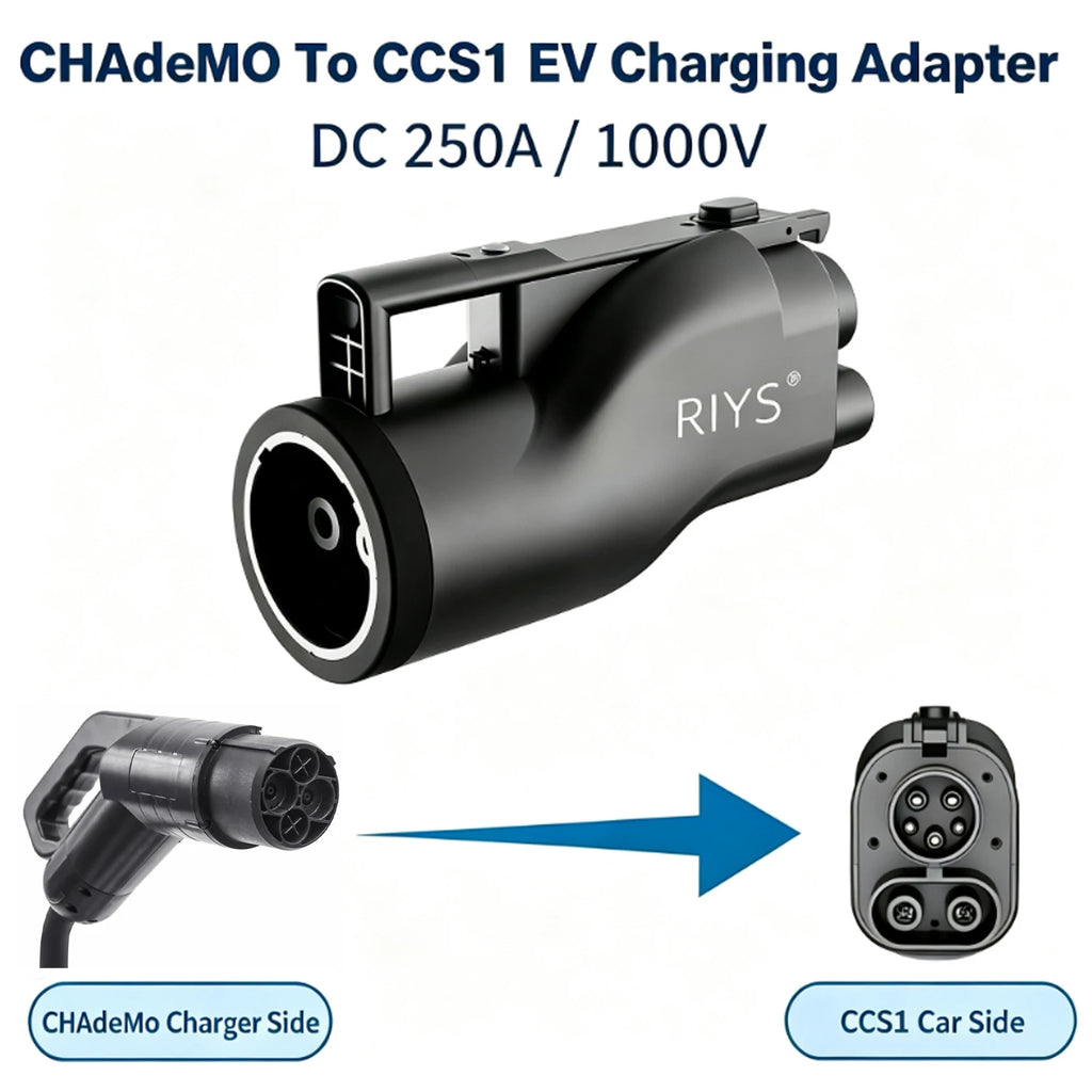 RIYS CHAdeMO‑CCS1 DC Adapter 250A‑250kW US EV