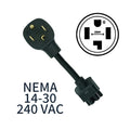RIYS nema 14-30 plug adapter for tesla model s, 3, x, y ev charger extension cable connection tesla nema adapter gen 2 30a