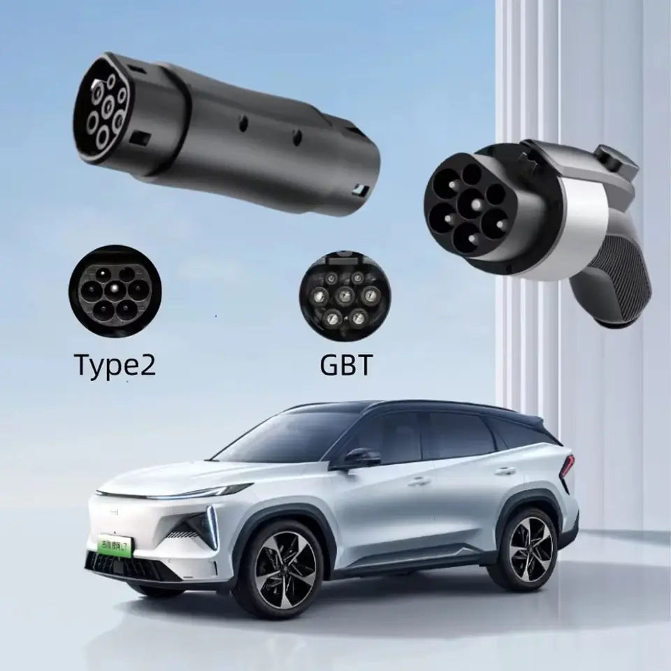 RIYS GBT to Type 2 EV Charger Converter Adapter 16A 32A for EVSE Charging GB To IEC 62196 Type2 Standard EV Charger Adaptor