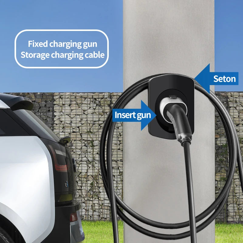 Type 2 EV Charger Holder, Stylish, IEC62196-2, Charging Cable Organizer, Plug Holder, Slim Wallbox, EV Charger, Supports Type 2