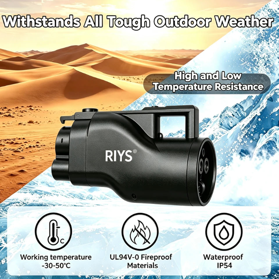 RIYS CHAdeMO‑CCS1 DC Adapter 250A‑250kW US EV