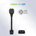 RIYS nema 14-30 plug adapter for tesla model s, 3, x, y ev charger extension cable connection tesla nema adapter gen 2 30a