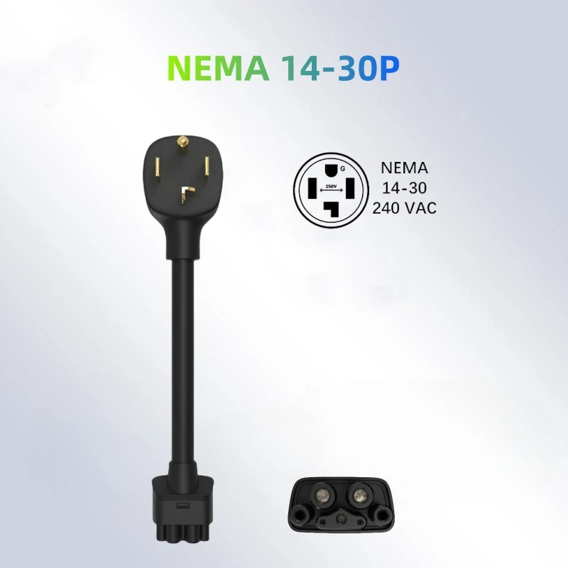 RIYS nema 14-30 plug adapter for tesla model s, 3, x, y ev charger extension cable connection tesla nema adapter gen 2 30a