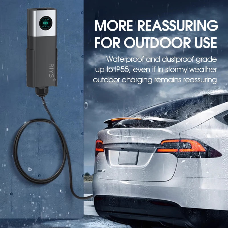 RIYS 22KW 32A Portable Electric Vehicle Charger GB/T Charging Box Electric Vehicle Charger CEE Socket GB Electric Vehi